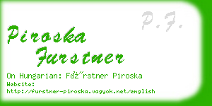 piroska furstner business card